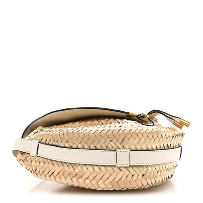 Chloe Raffia Small Grain Calfskin Small Marcie Basket Crossbody White 4 of 11