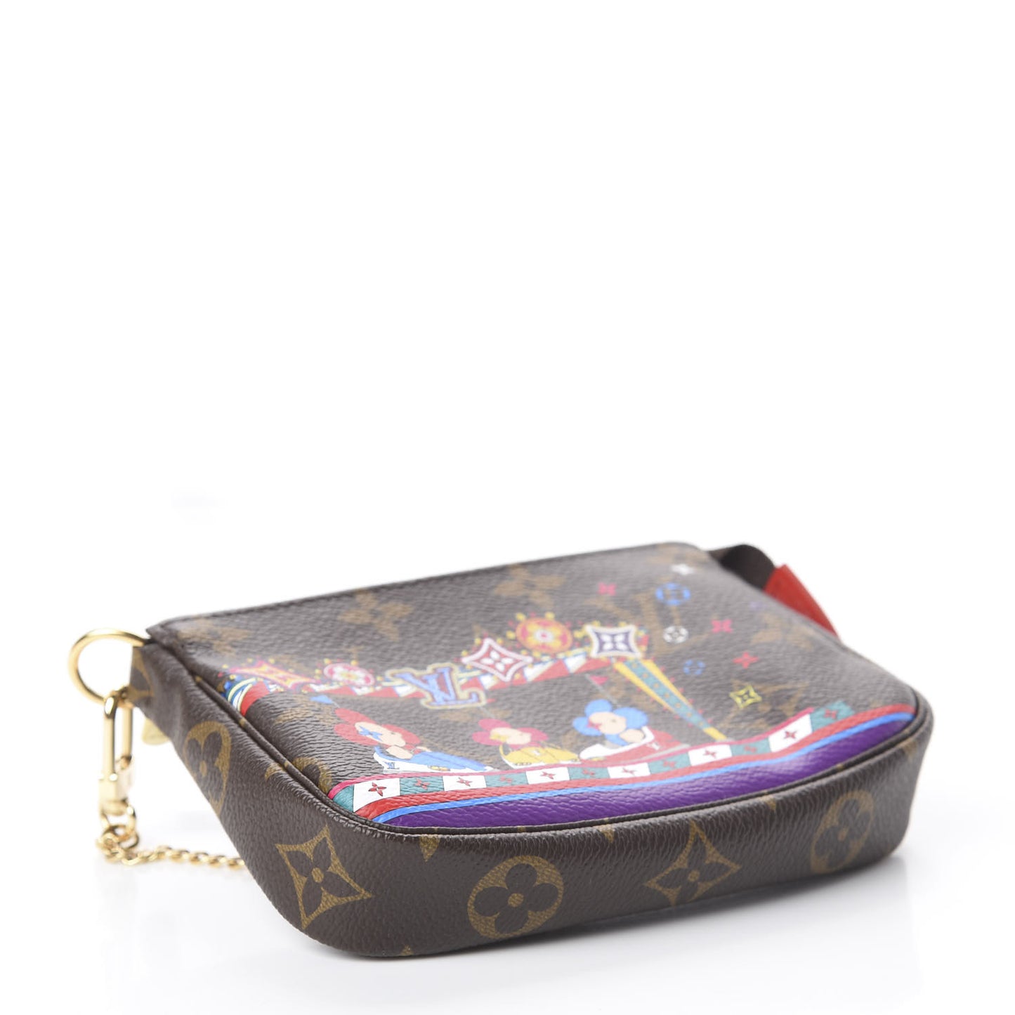 Monogram 2020 Christmas Animation Bumper Cars Mini Pochette Accessories Coquelicot