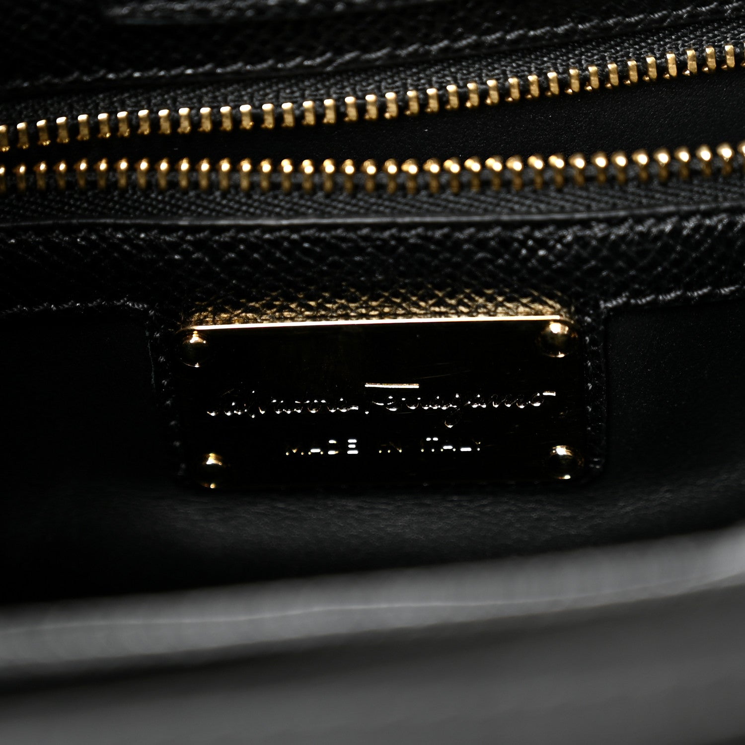 Salvatore Ferragamo Hammered Calfskin Vara Bow Chain Tote Black 6 of 10