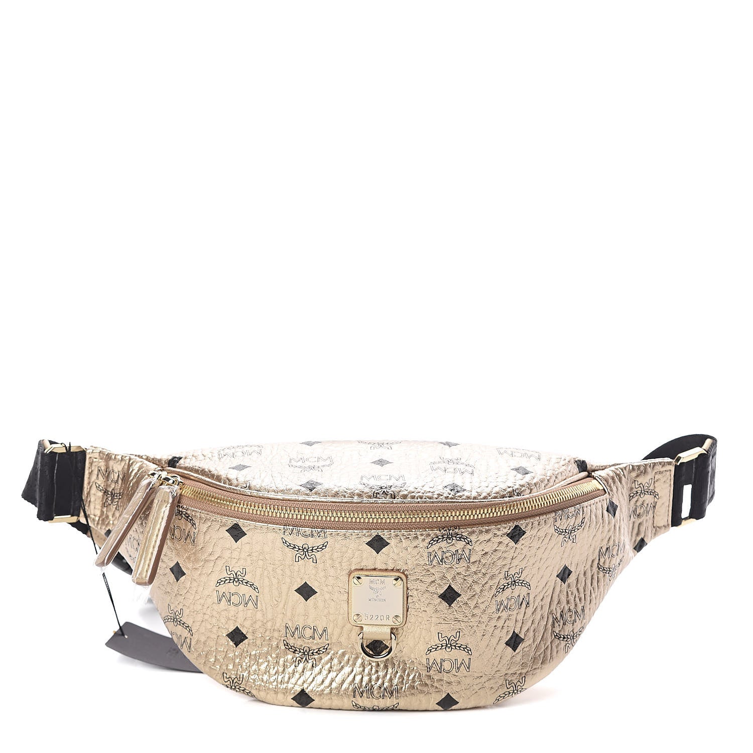 MCM Metallic Visetos Stark Belt Bag Gold 1 of 9