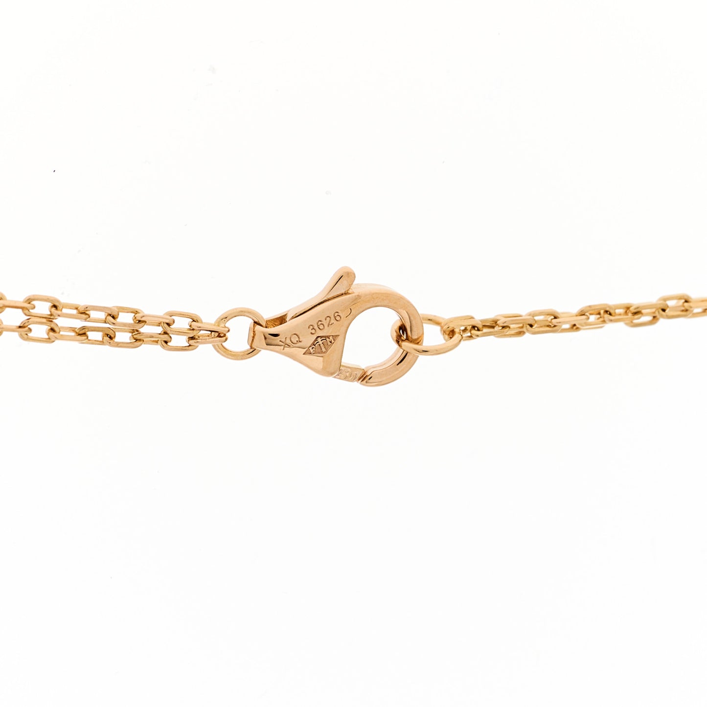 18K Pink Gold Ceramic Diamond Three Ring LOVE Pendant Necklace