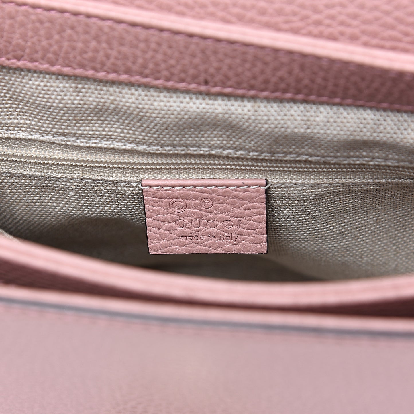 Dollar Calfskin Interlocking G Top Handle Shoulder Bag Soft Pink