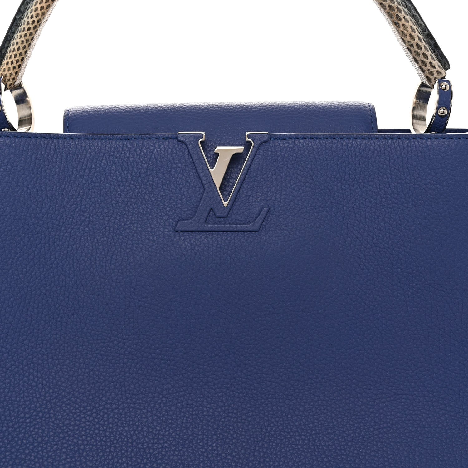 Louis Vuitton Taurillon Snakeskin Capucines MM Blue 7 of 11