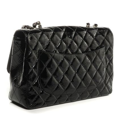 Chanel Distressed Patent Jumbo Single Flap Black 3 of 8