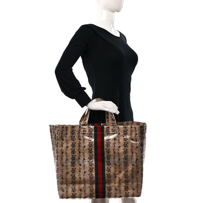Gucci X COME DE GARCONS Plastic Web Floral Paper Shopper Tote 2 of 9