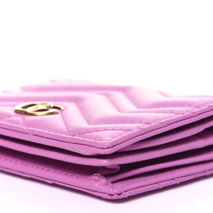 Gucci Calfskin Matelasse GG Marmont Card Case Candy Mousse 10 of 13