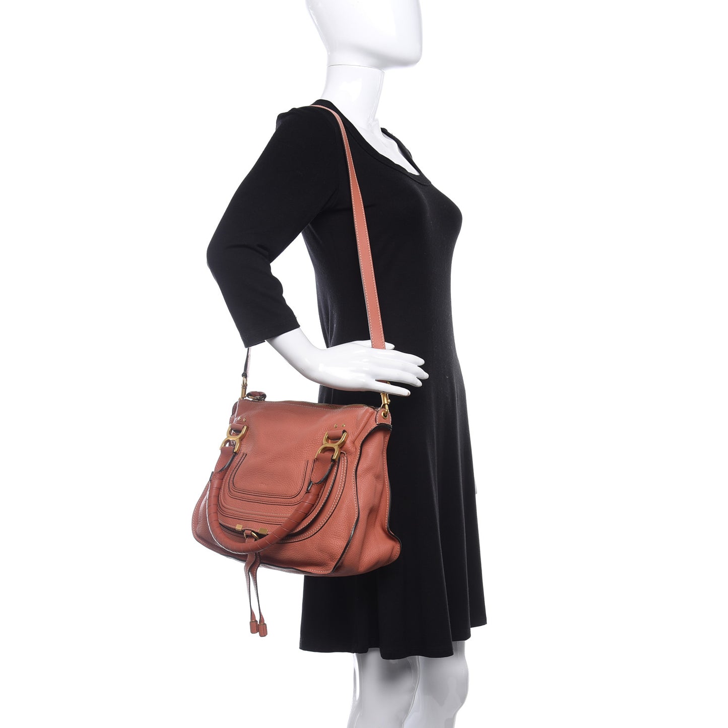 Calfskin Medium Marcie Satchel Clay