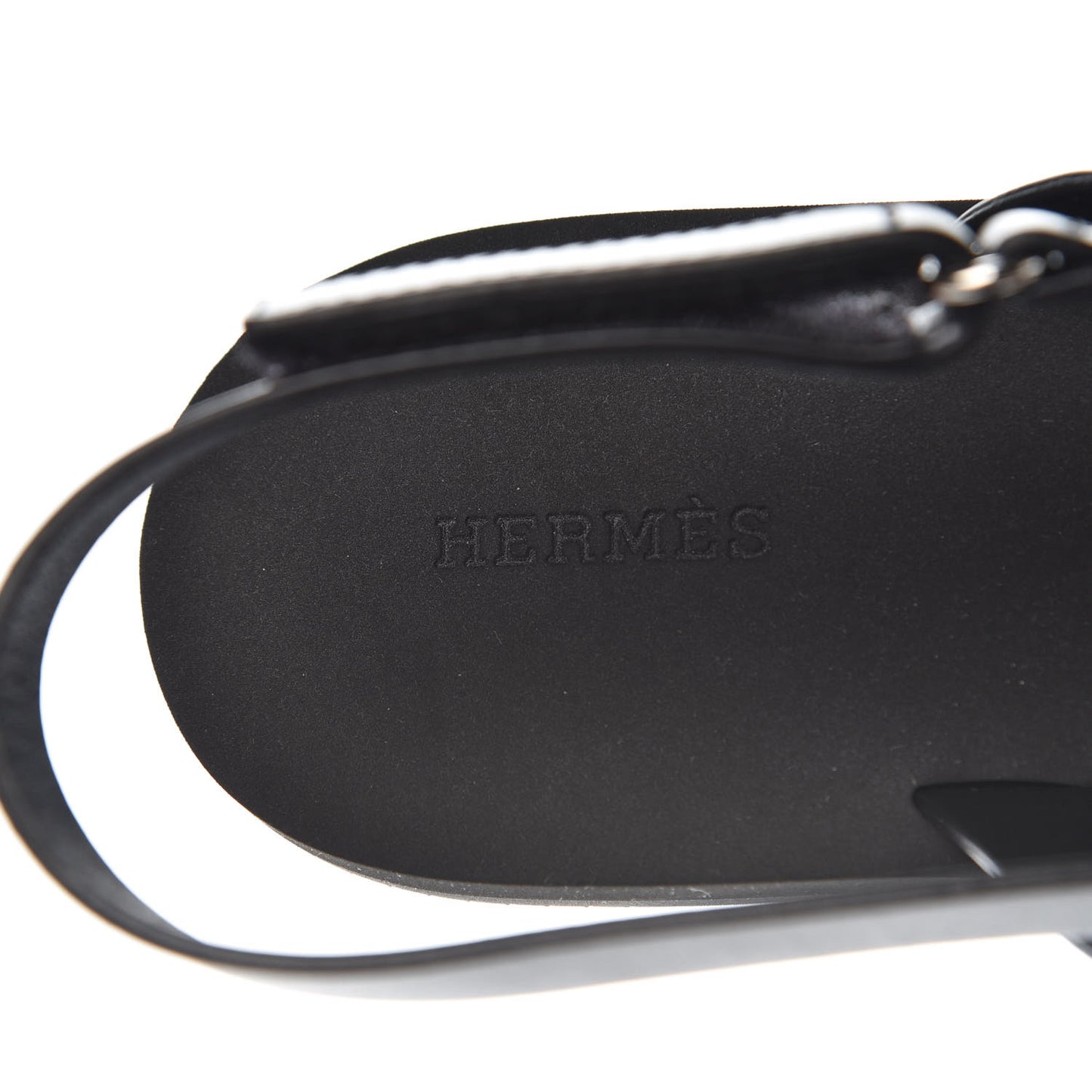 Calfskin Rubber Tahiti Sandals 39 Black