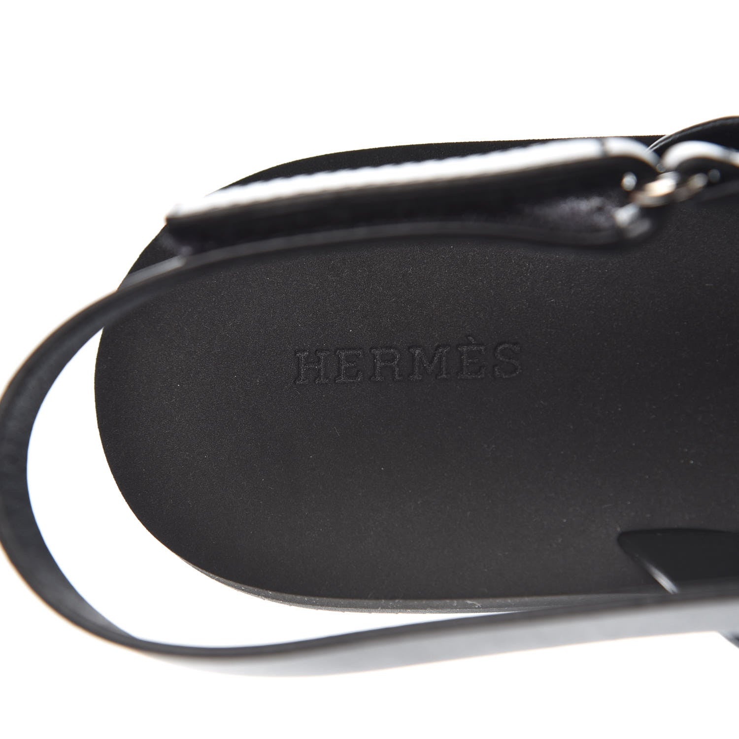 Hermes Calfskin Rubber Tahiti Sandals 39 Black 6 of 10
