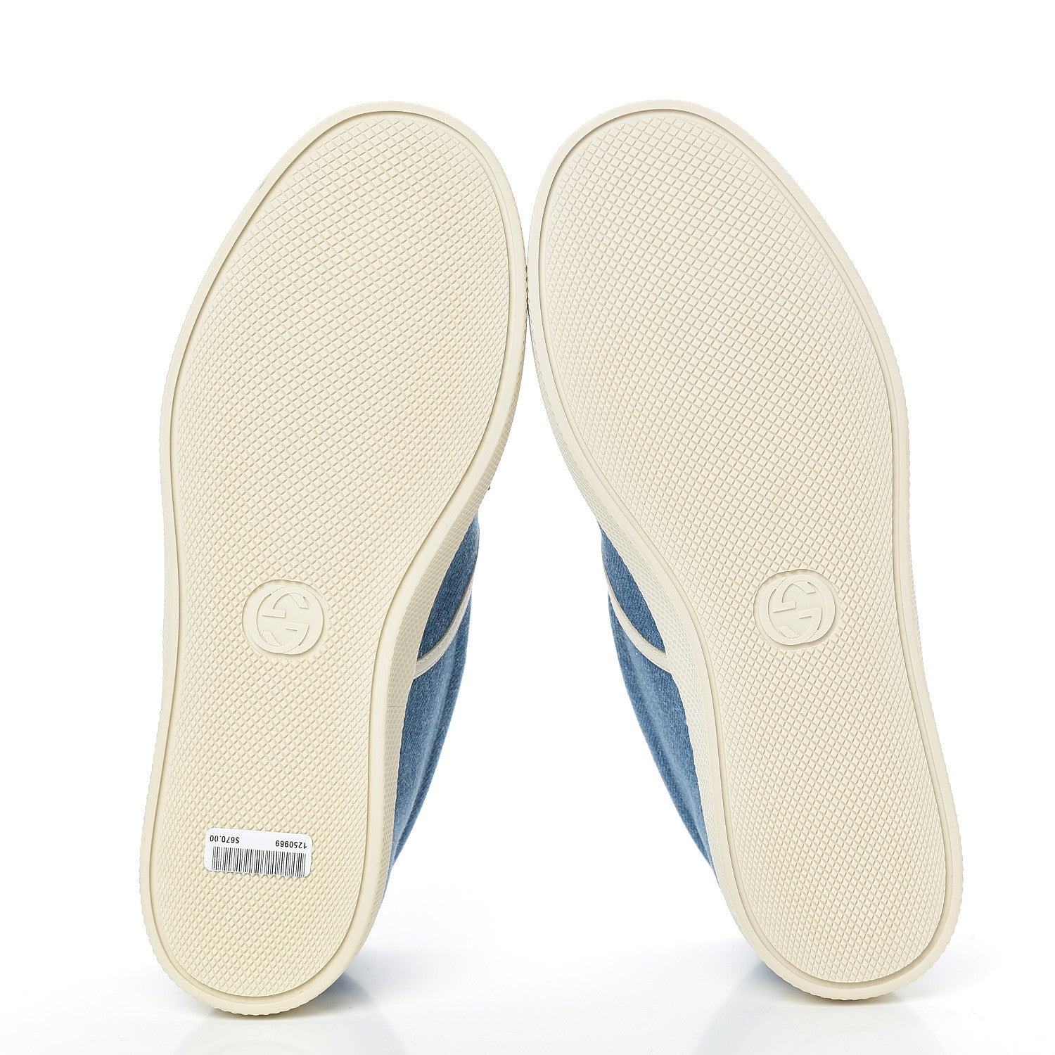 Gucci Kura Denim Logo Embroidered Mens Slip On Sneakers 6 Blue 5 of 9