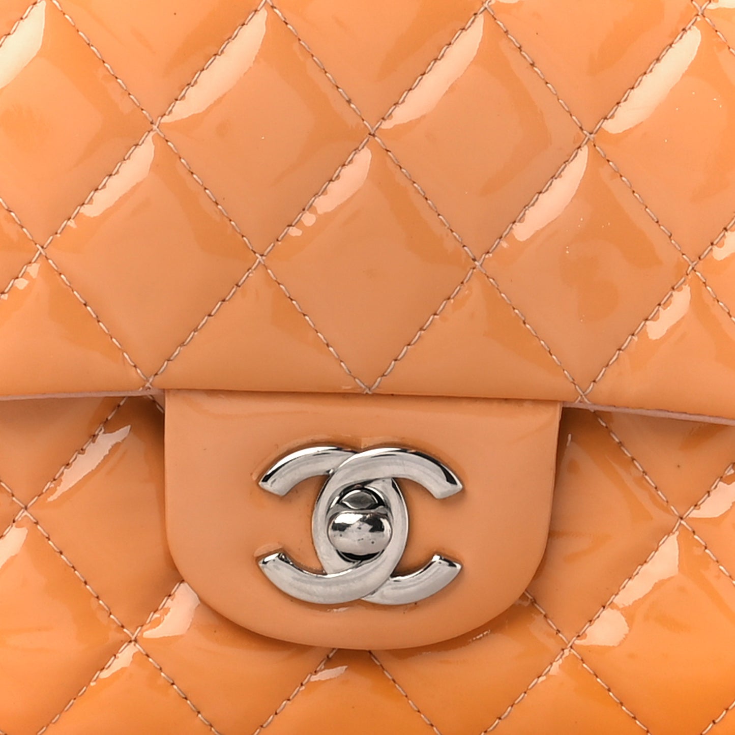 Patent Quilted Medium Double Flap Light Pink