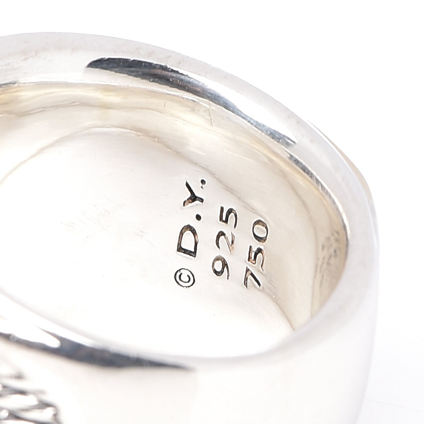 Sterling Silver 18K Yellow Gold 16mm Wheaton Cable Band Ring 51 5.75
