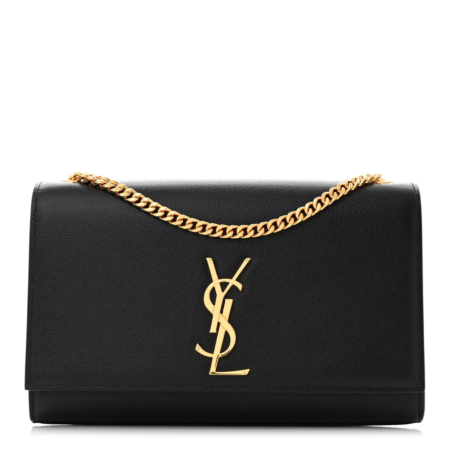 Saint Laurent SAINT LAURENT Grain De Poudre Medium Classic Monogram Kate Satchel Black 1 of 11