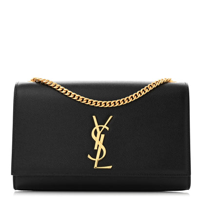 Saint Laurent SAINT LAURENT Grain De Poudre Medium Classic Monogram Kate Satchel Black 1 of 11