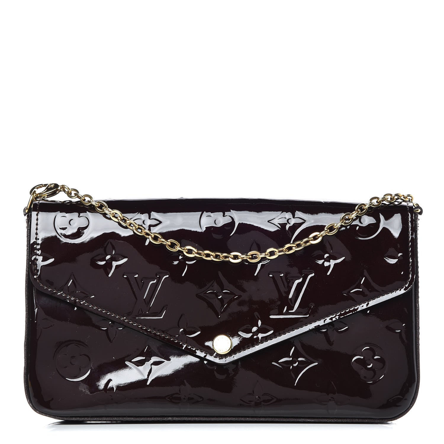 Louis Vuitton Vernis Pochette Felicie Chain Wallet Amarante 1 of 7