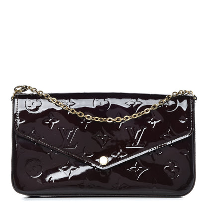 Louis Vuitton Vernis Pochette Felicie Chain Wallet Amarante 1 of 7