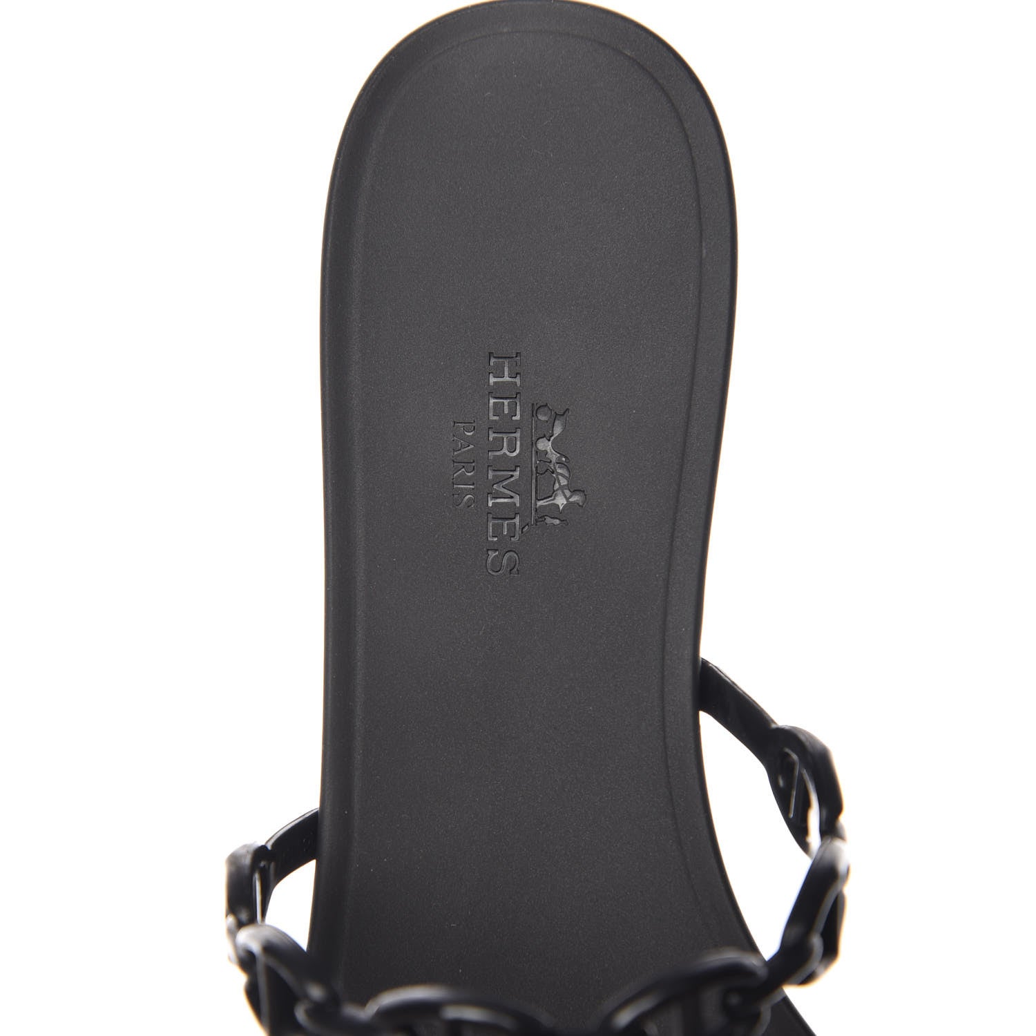 Hermes Rubber Chaine d'Ancre Rivage Sandals 37 Black 7 of 8