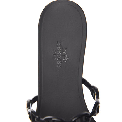 Hermes Rubber Chaine d'Ancre Rivage Sandals 37 Black 7 of 8