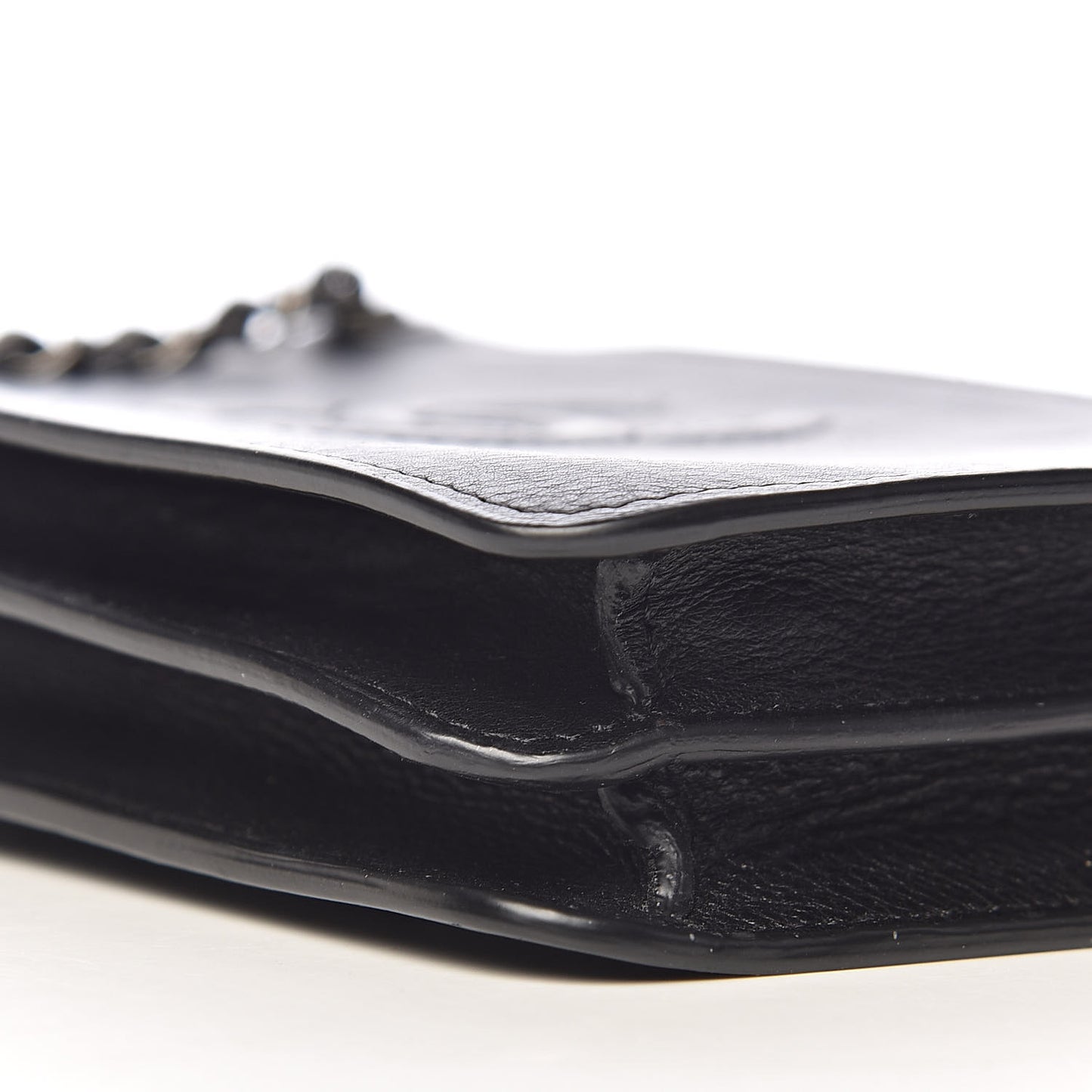 Calfskin CC Phone Holder Crossbody Black