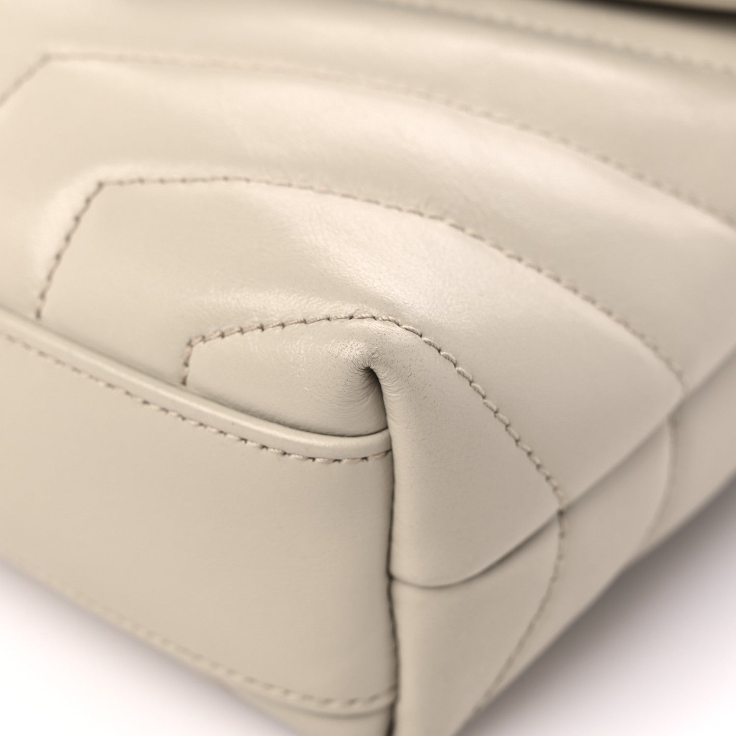 Saint Laurent Calfskin Y Quilted Monogram Toy Loulou Crossbody Bag Crema Soft 10 of 15