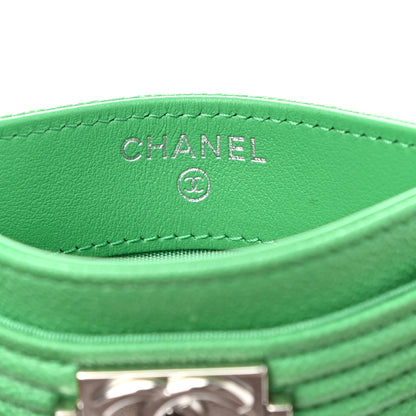 Chanel Caviar Quilted Boy Card Holder Green 6 of 8