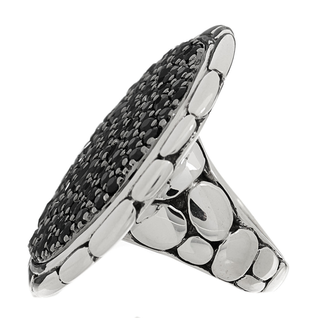 John Hardy Sterling Silver Black Sapphire Black Spinel Kali Lava Ring 54 7 3 of 6