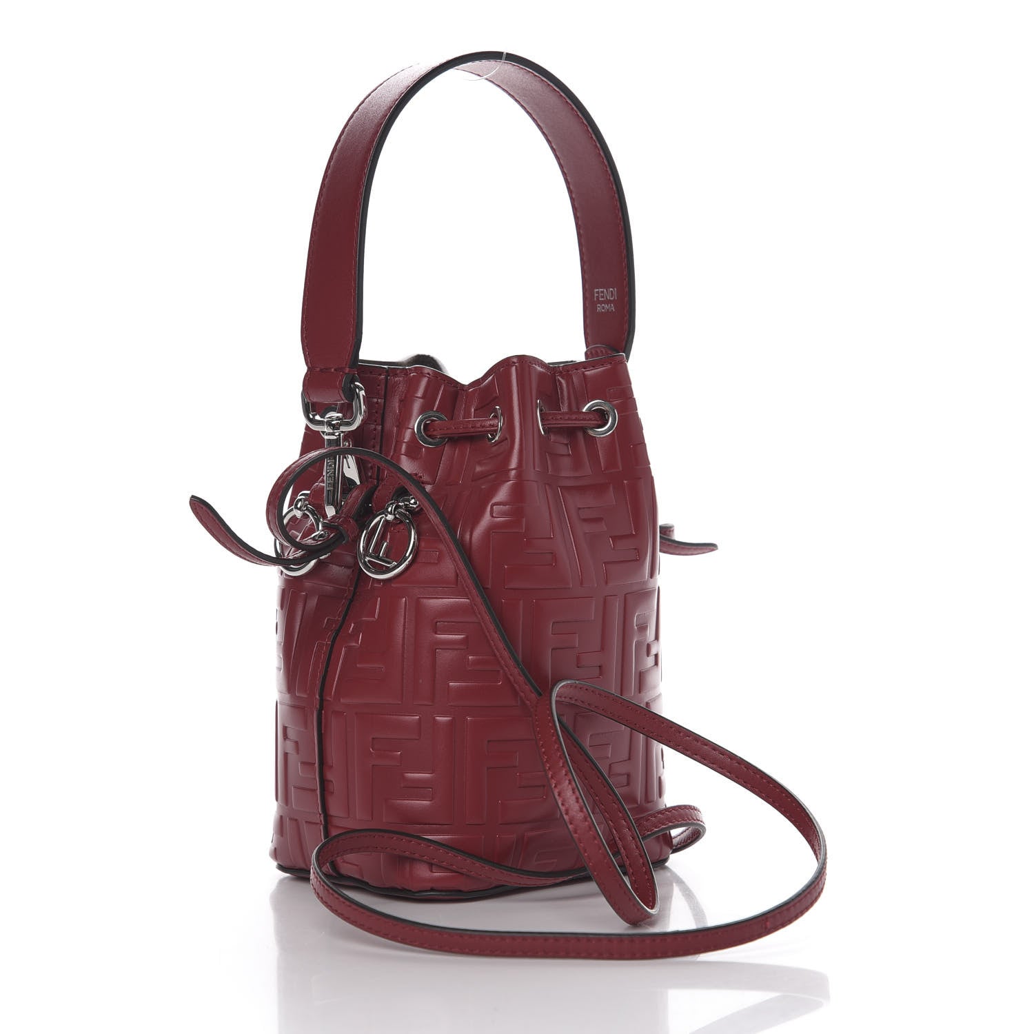 Fendi Vitello Liberty F is Fendi FF 1974 Embossed Mini Mon Tresor Bucket Bag Barolo 2 of 10