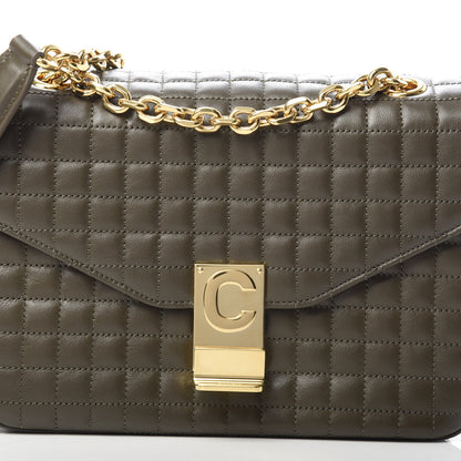 Celine Calfskin Quilted Medium C Bag Khaki 8 of 11