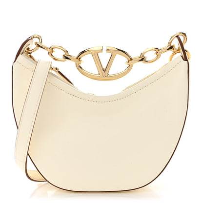 Valentino Garavani Nappa Mini Vlogo Moon Hobo Bag Ivory 1 of 10
