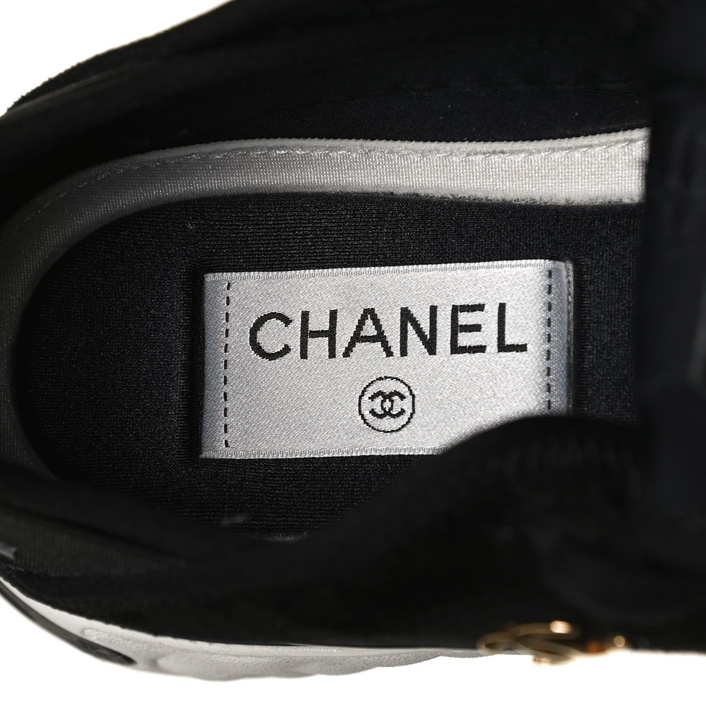 Velvet Calfskin Mixed Fibers CC Sneakers 37 Black