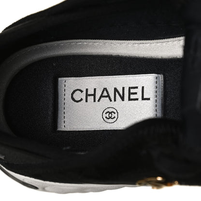 Chanel Velvet Calfskin Mixed Fibers CC Sneakers 37 Black 9 of 13