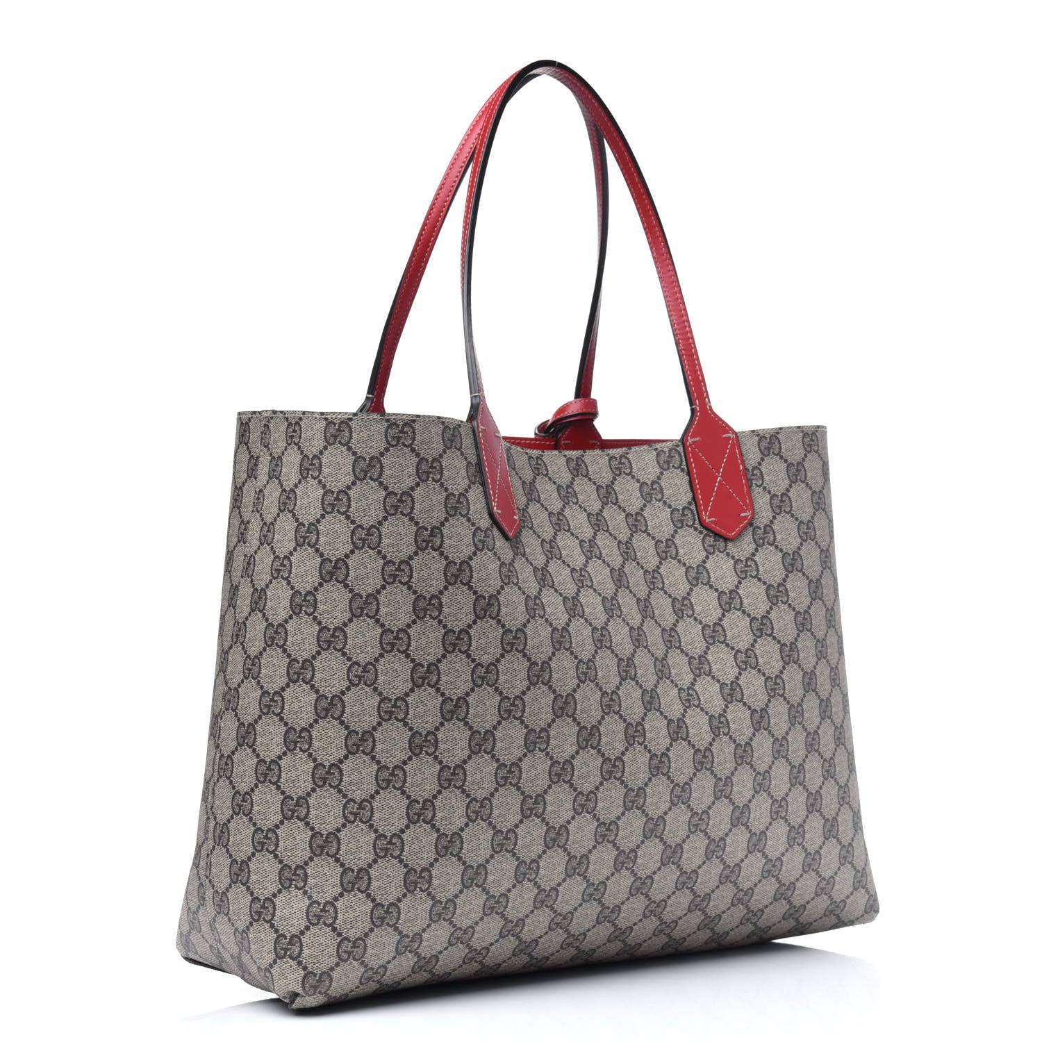 Gucci GG Supreme Medium Reversible Tote Beige Red 5 of 19