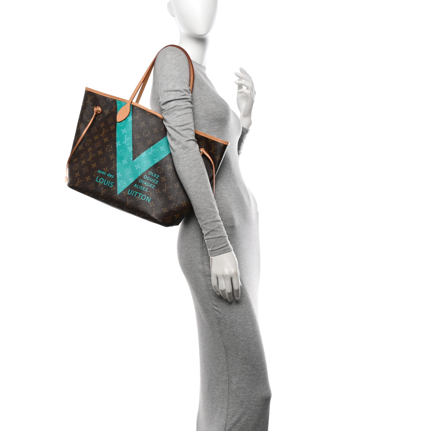 Louis Vuitton Monogram V Neverfull MM Turquoise 2 of 11