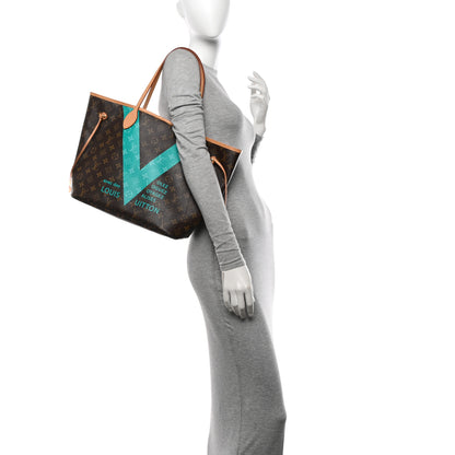 Louis Vuitton Monogram V Neverfull MM Turquoise 2 of 11
