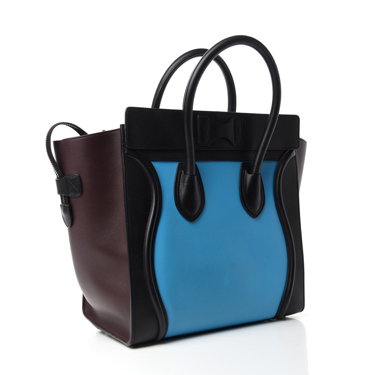 Smooth Calfskin Mini Tri-Color Luggage Turquoise