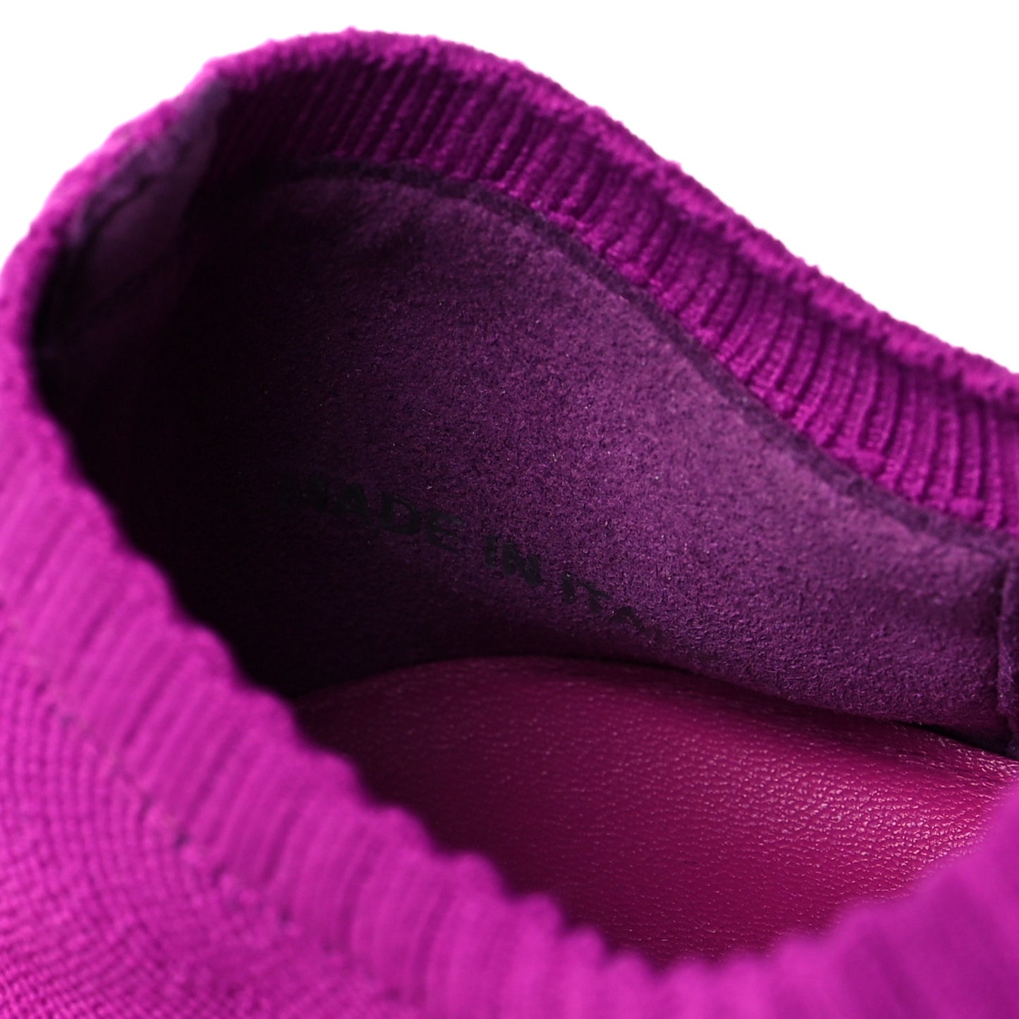 Stretch Fabric Crystal Ankle Sock Sneakers 40 Fuchsia