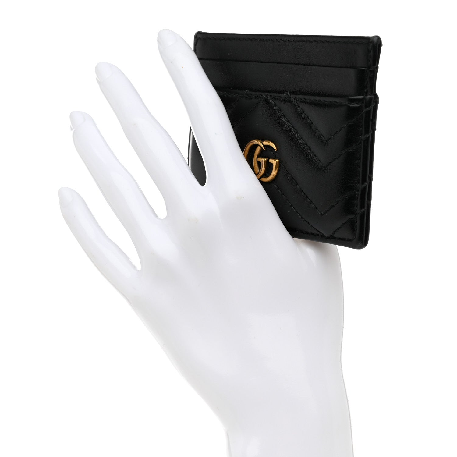 Gucci Calfskin Matelasse GG Marmont Card Holder Black 2 of 11