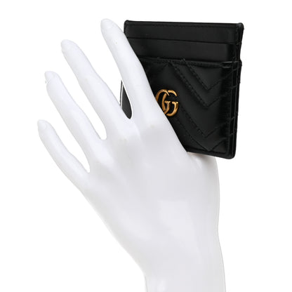 Gucci Calfskin Matelasse GG Marmont Card Holder Black 2 of 11