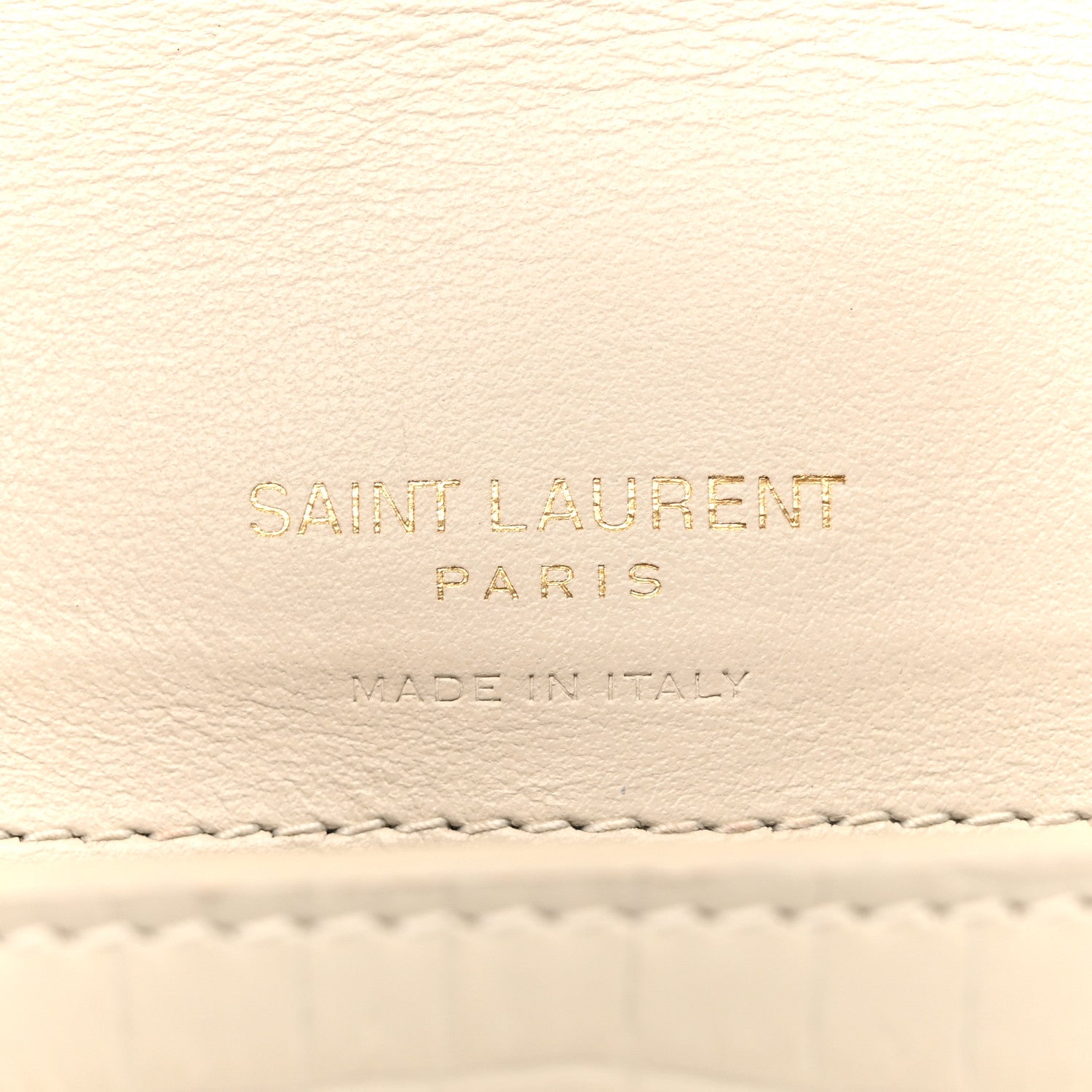 Saint Laurent Crocodile Embossed Monogram Phone Holder Crossbody Crema Soft 6 of 11