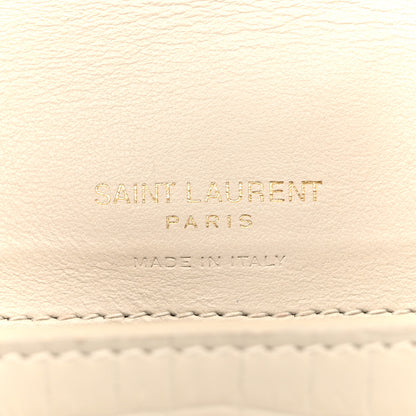 Saint Laurent Crocodile Embossed Monogram Phone Holder Crossbody Crema Soft 6 of 11