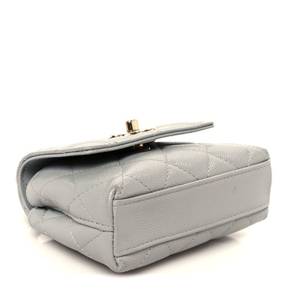 Chanel Caviar Quilted Nano Coco Handle Clutch With Chain Grey 4 of 11