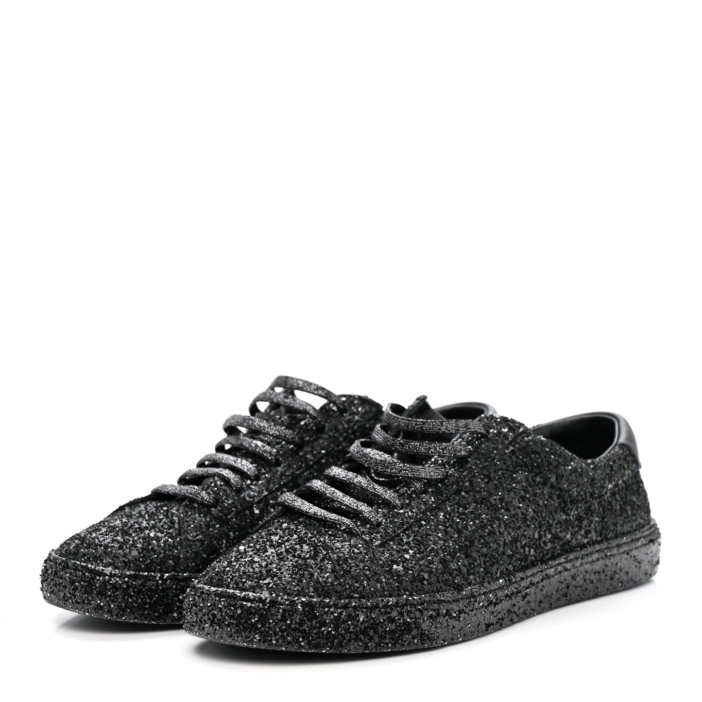 Calfskin Crystal Glitter Andy Sneakers 38.5 Black