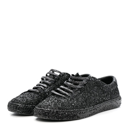 Saint Laurent Calfskin Crystal Glitter Andy Sneakers 38.5 Black 6 of 20