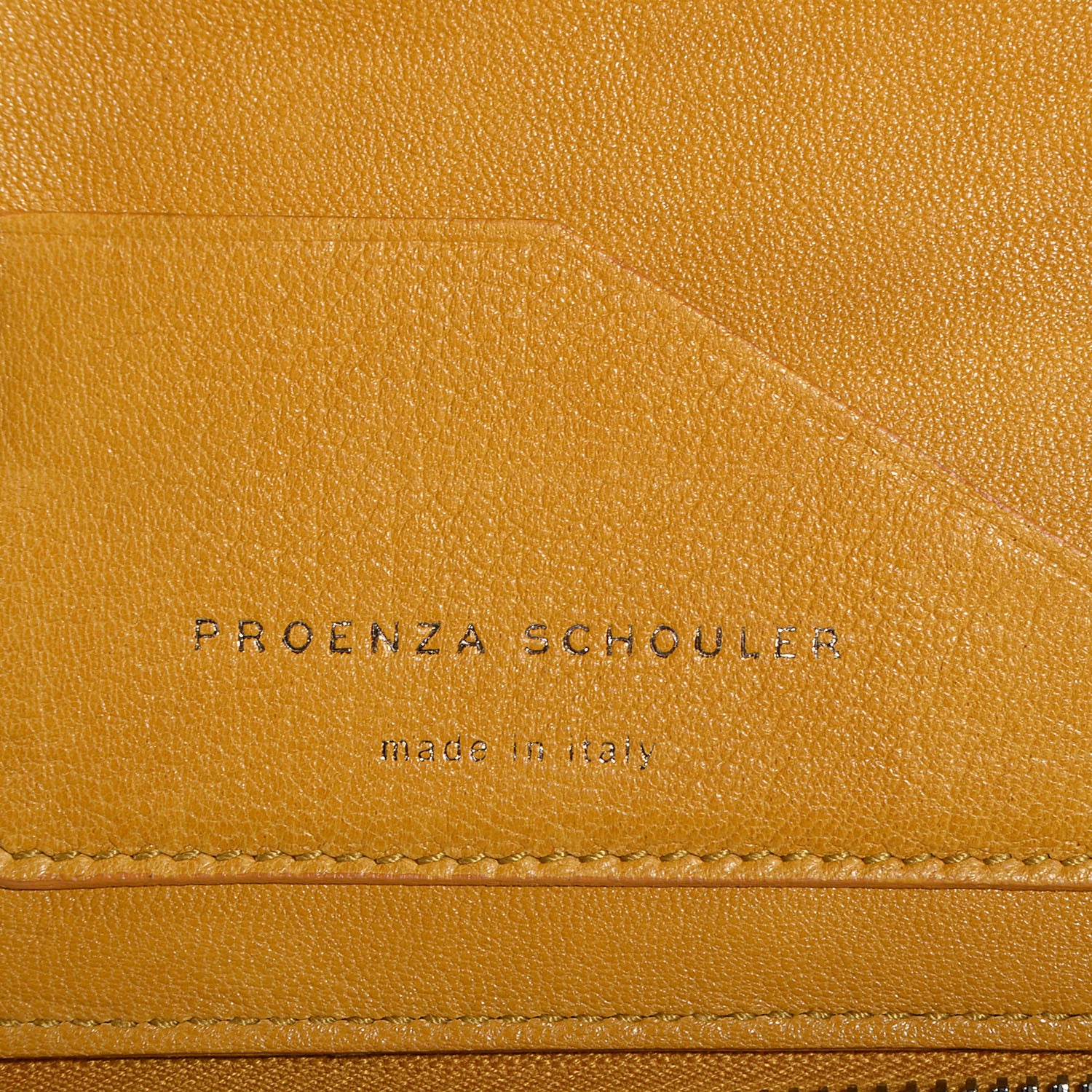 Proenza Schouler Leather PS1 Large Zip Wallet Mustard 6 of 7