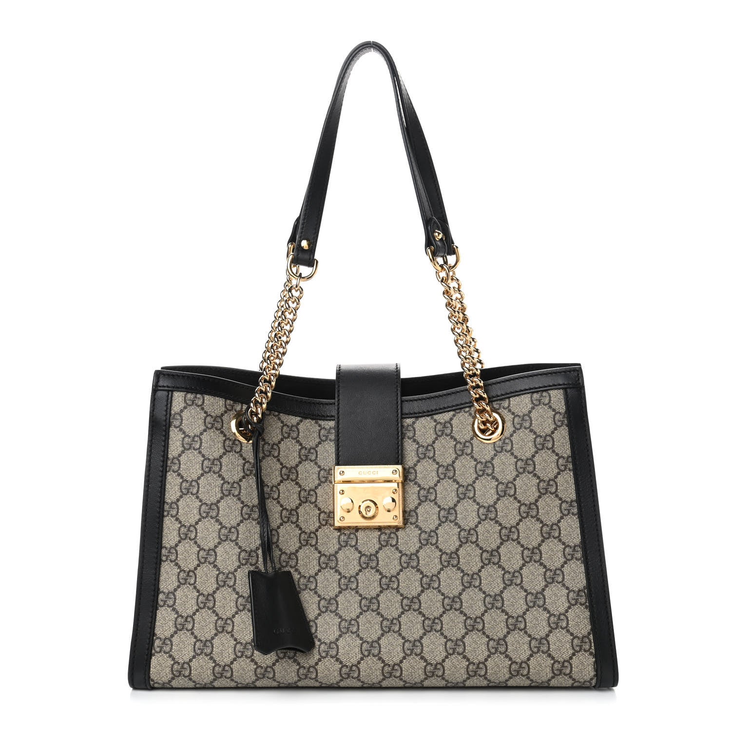 Gucci GG Supreme Monogram Medium Padlock Tote Black 1 of 4