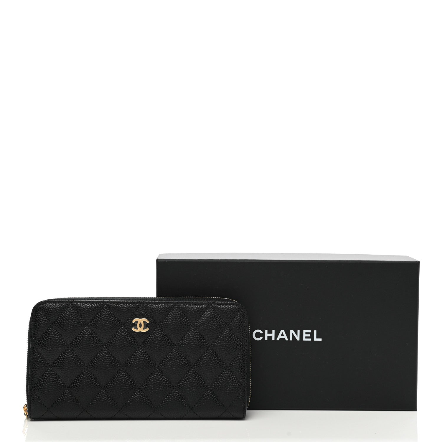 Chanel Caviar Quilted Large Gusset Zip Around Wallet Black 9 of 9