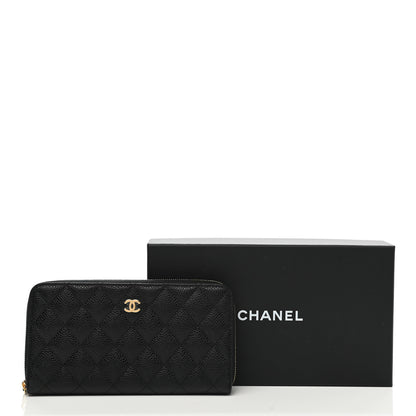 Chanel Caviar Quilted Large Gusset Zip Around Wallet Black 9 of 9