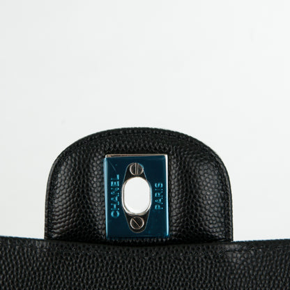 Chanel Caviar Chevron Quilted Mini Square Flap Black 6 of 8