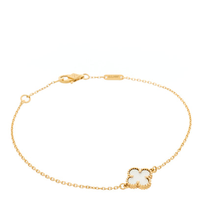 Van Cleef & Arpels 18K Yellow Gold Mother of Pearl Sweet Alhambra Bracelet 1 of 5