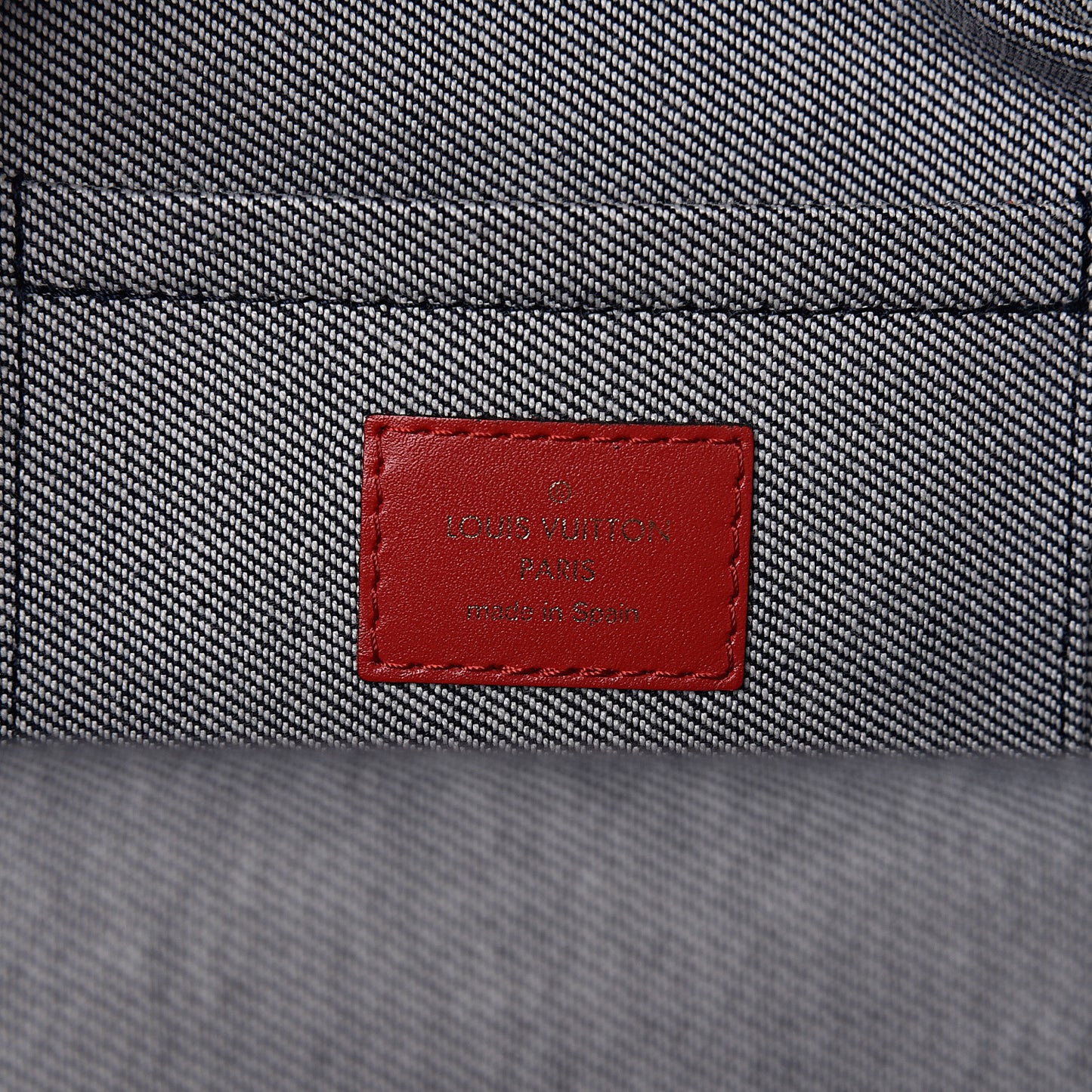Denim Damier Monogram Patchwork Palm Springs Backpack Mini Blue Rouge
